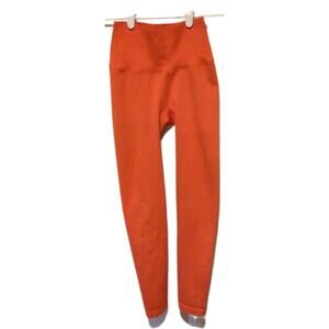Balance Athletica Vitality Women’s Neon Orange Ribbed Yoga Leggings Size Small